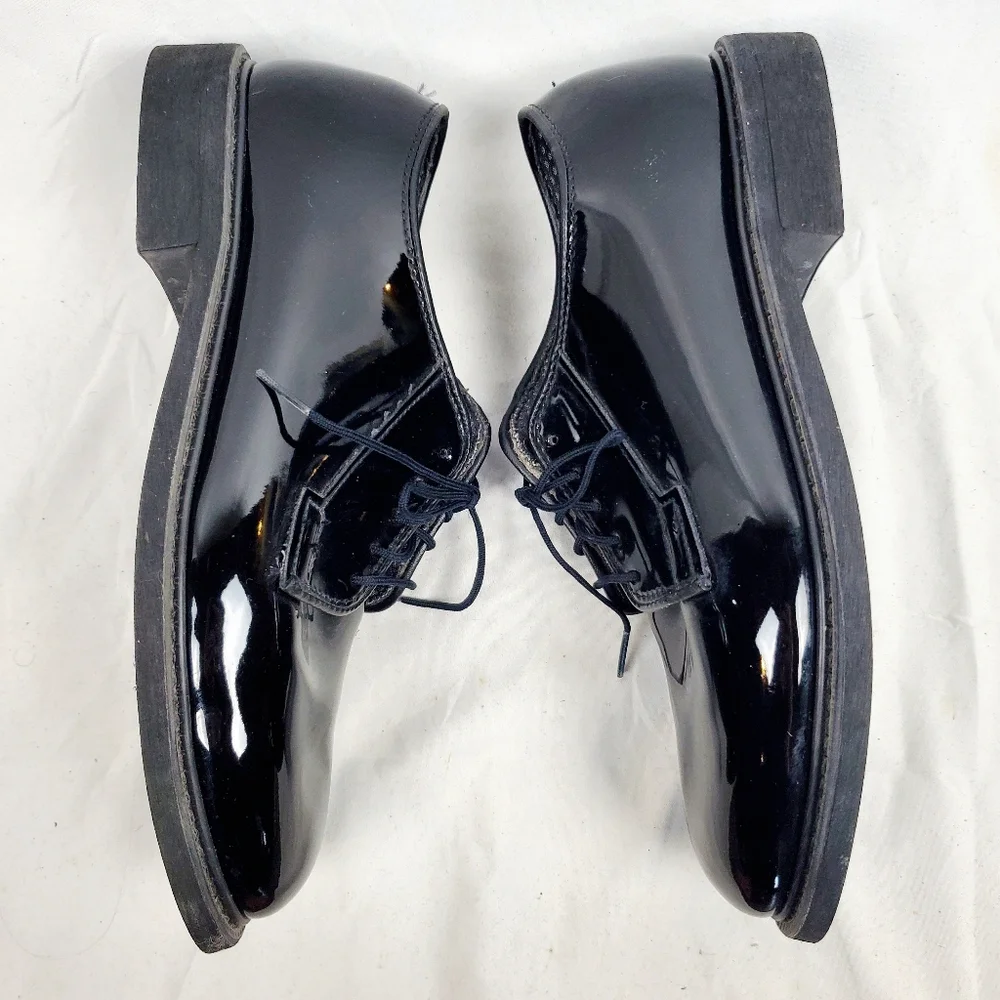 Bates Black High Gloss Patent Leather‎ Uniform Dress Oxford Shoe